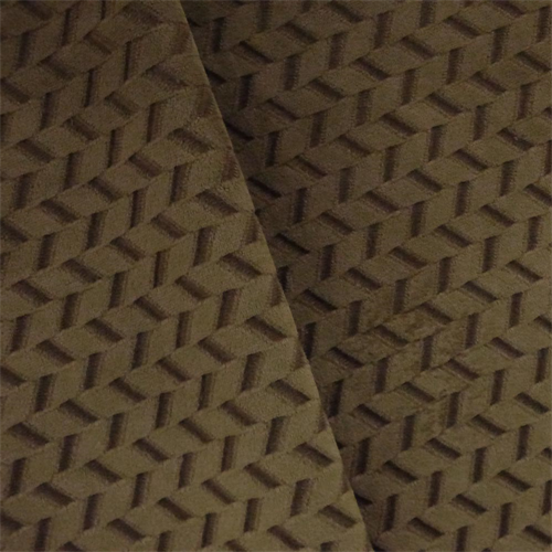 Caramel Brown Chevron Velvet Performance Decorating Fabric DFW52163