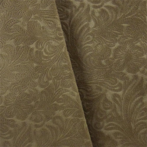 Brown Paisley Embossed Velveteen Decorating Fabric DFW52165