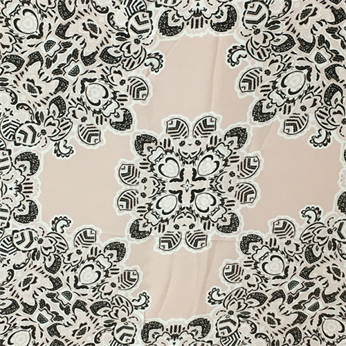 *3 PANELS--Blush Pink with Floral Black Print