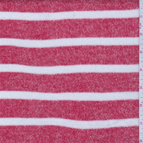 Flame Red/White Stripe Sweater Knit