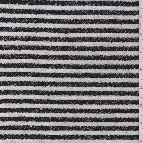 Black/White Stripe Boucle Suiting