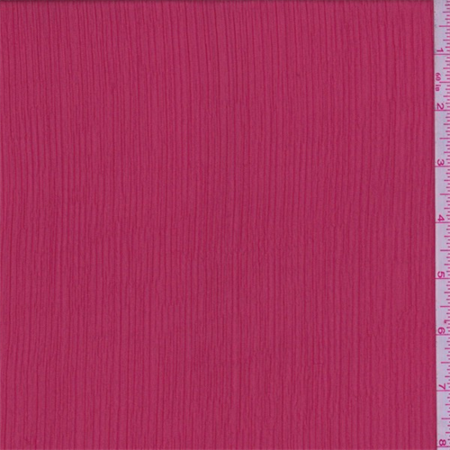 Coral Red Semi-Pleated Chiffon