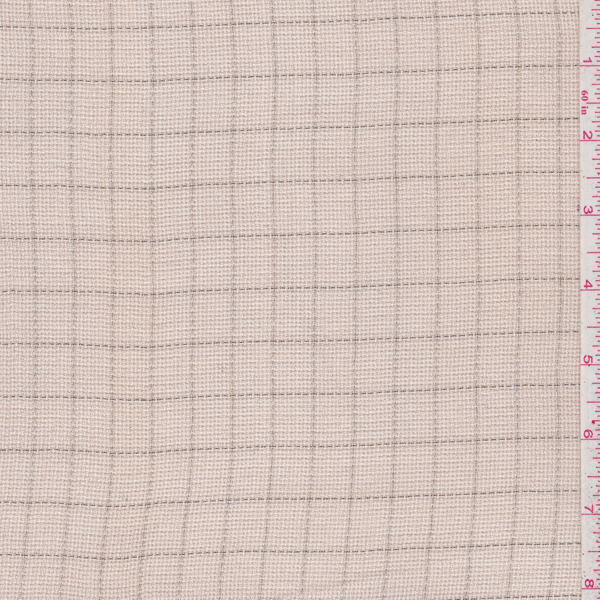 *3 YD PC--Pink Beige Check Rayon Mesh