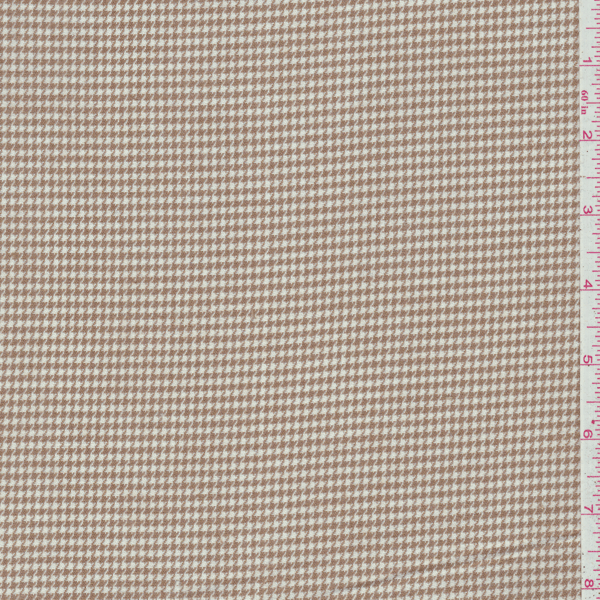 *3 3/8 YD PC--Caramel Brown Check Rayon Suiting