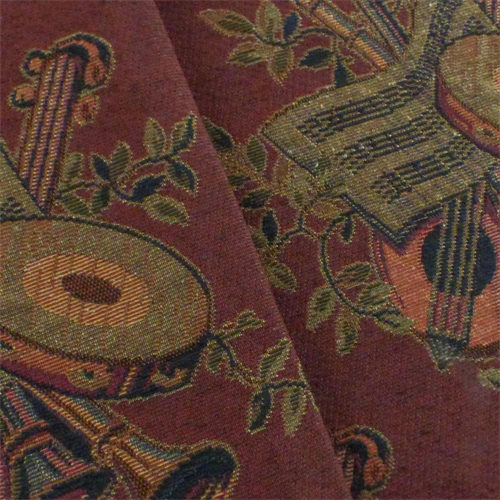 Maroon/Multi Designer Music Tapestry Home Decorating Fabric DFW52381