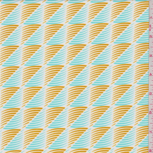 Aqua Green/Gold Cyclone Print Swimwear
