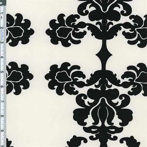 *3 YD PC--Ivory/Black Damask Print Cotton Twill Decorating Fabric