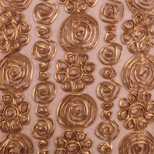 Copper Brown Swirl Ribbon Mesh 67262