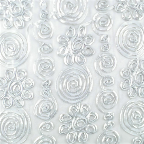 Silver/White Swirl Ribbon Mesh 67268