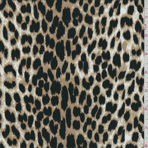 Tan/Black Cheetah Print Lyocell Jersey Knit