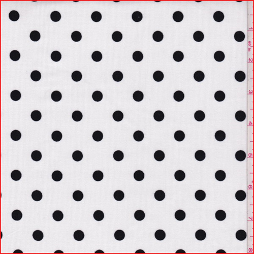 White/Black Polka Dot Stretch Corduroy
