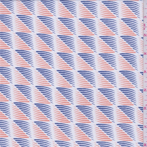 Orange/Violet Blue Geometric Wave Chiffon