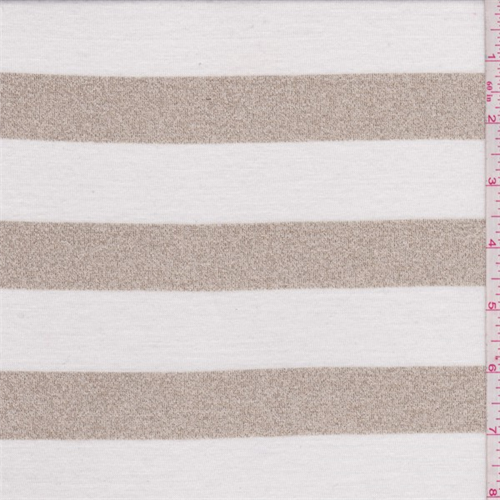 *3 YD PC--White/Gold Stripe Jersey Knit