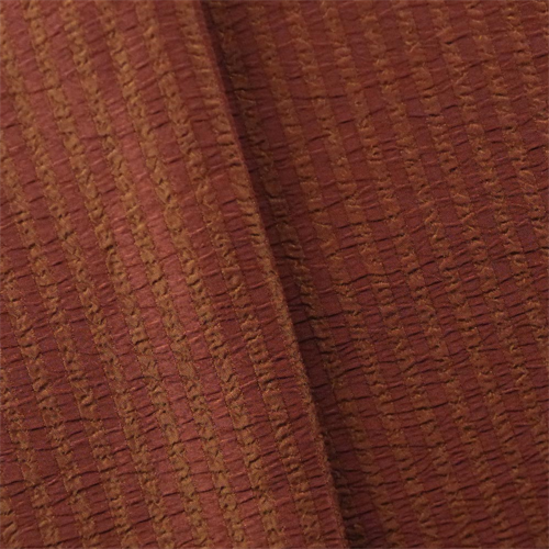 Garnet Red/Brown Seersucker Stripe Decorating Fabric DFW52409