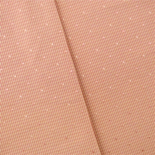 Pink/Ivory Dotted Gingham Drapery Fabric DFW52653