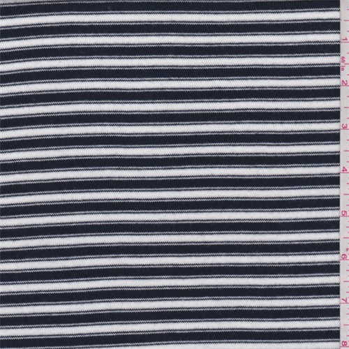 Dark Blue/White Stripe Sweater Knit