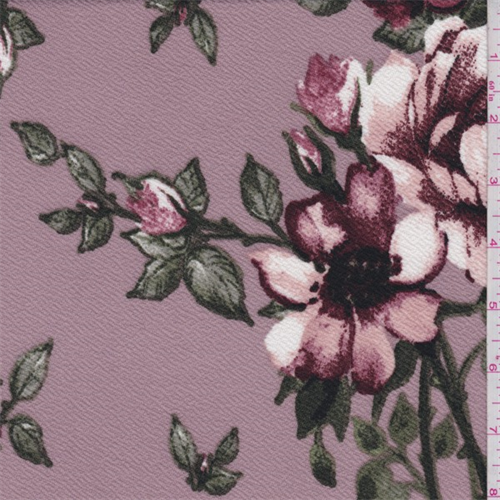 Dusty Mauve Floral Crepe Knit