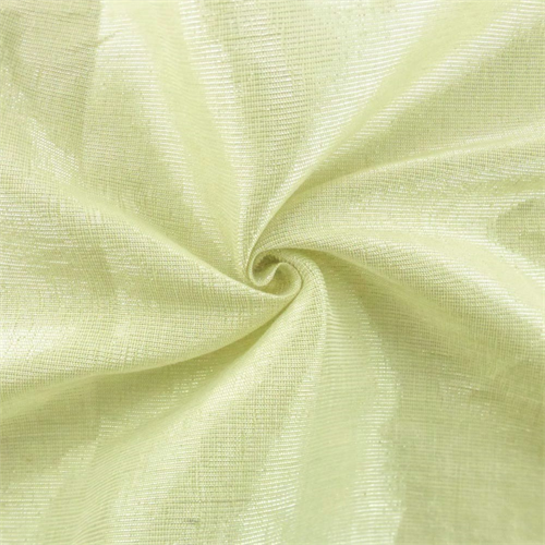 Parchment Yellow/Silver Tiara Linen Lame Drapery Fabric