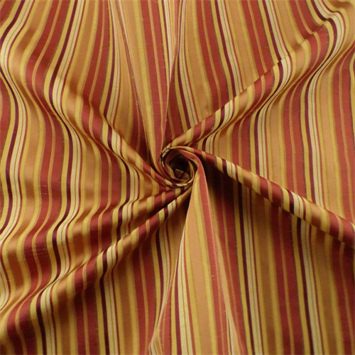 Mustard Yellow/Multi Shantung Stripe Drapery Fabric DFW52724