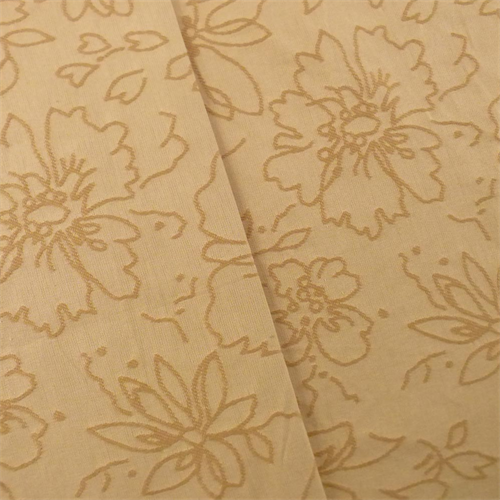 Golden Beige Cotton Floral Jacquard Home Decorating Fabric DFW52764