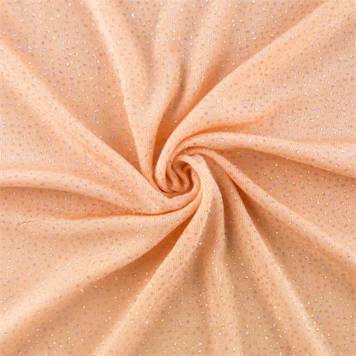 Peach Pink Glitter Flock Slinky Knit 67679