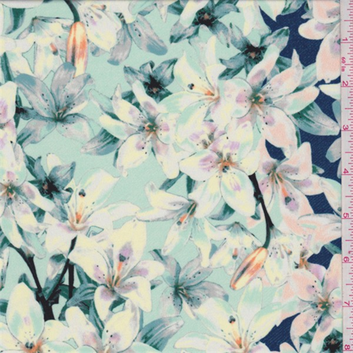*2 7/8 YD PC--ITY Light Aqua Green Lilly Jersey Knit