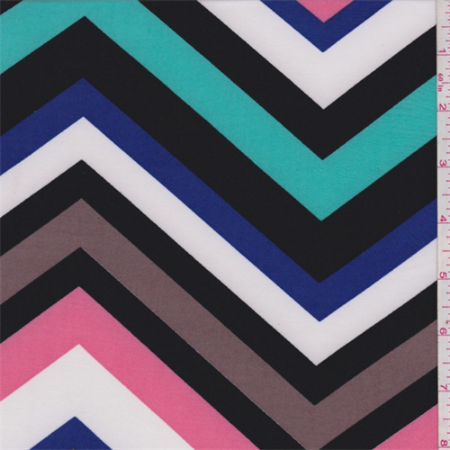 *3 YD PC--ITY White Multi Chevron Jersey Knit