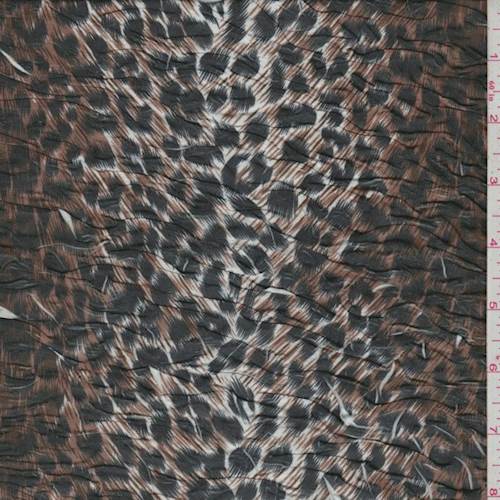 Brown/Black Cheetah Print Pucker Knit