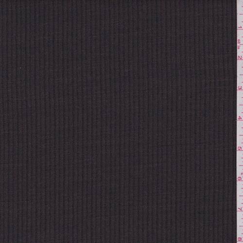 Chocolate Brown/Black Stripe Wool Blend Suiting