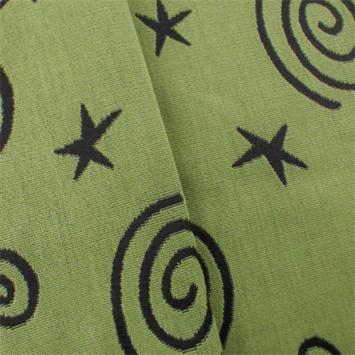 Citrus Green/Black J. R. Scott Star Swirl Upholstery Fabric DFW53080
