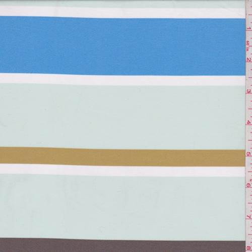 Mocha/Seafoam/Aqua Stripe Satin Taffeta