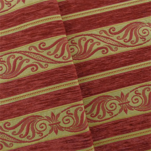 Red/Beige�Chenille Stripe Tapestry Home Decorating Fabric DFW52996