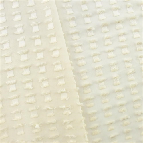 Buttermilk Ivory Clipped Spot Sheer Home Decorating Fabric DFW53128