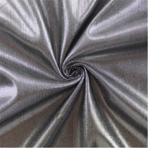 Silver Foil Print Interlock Liquid Lame 67563
