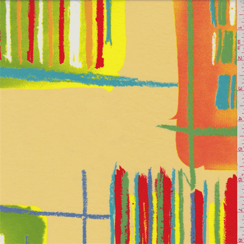 *4 1/8 YD PC--Yellow Multi Abstract Nylon