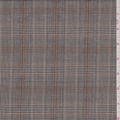 *3 1/4 YD PC--Brown Plaid Suiting