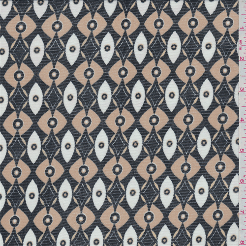 *3 1/2 YD PC--Black/Tan Stretch Mesh