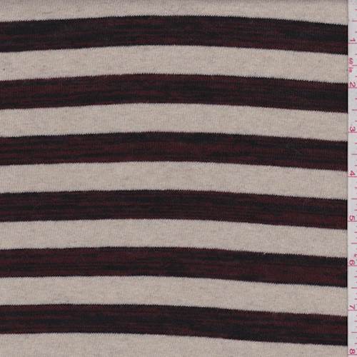 Beige/Ruby Stripe Sweater Knit
