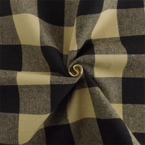 Beige/Black Cotton Gingham Home Decorating Fabric DFW53271