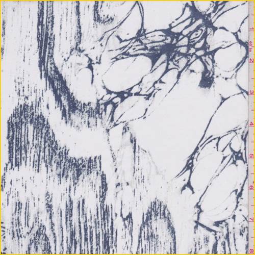 White/Slate Blue Marble Silk Chiffon