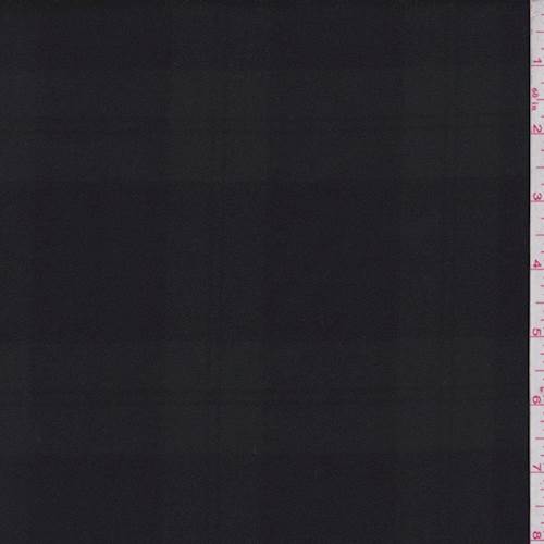 Navy Blackwatch Plaid Wool Flannel
