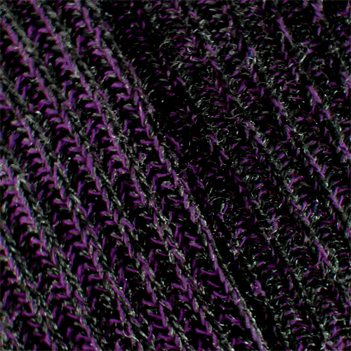 Black/Purple/Metallic Wool Blend Sweater Rib Knit 69708