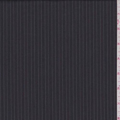 Black/Blue Pinstripe Wool Suiting