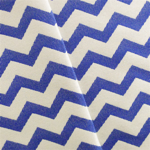 Blue/Pearl White Chevron Stripe Home Decorating Fabric DFW53220