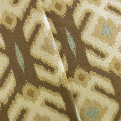 Brown/Teal Ikat Jacquard Home Decorating Fabric DFW53376