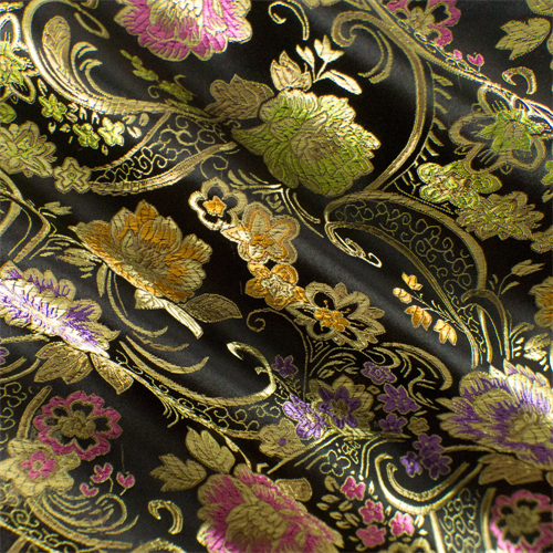 Black/Multi Floral Brocade 72144