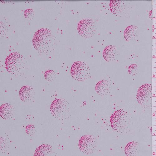 Silver Taupe/Pink Specked Dot Crepe De Chine