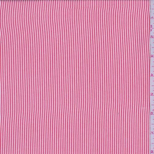 Red/White Pinstripe Crepe de Chine