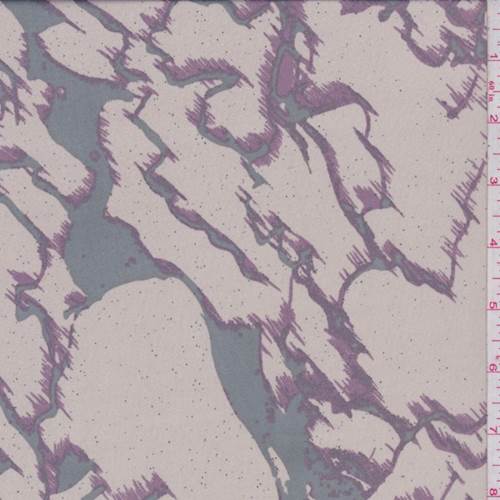 Pale Taupe Abstract Crepe de Chine