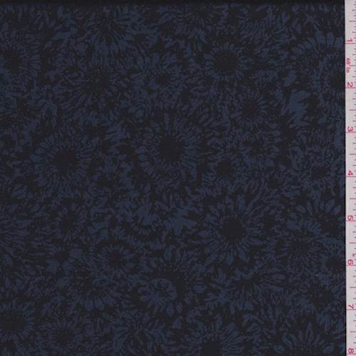 Slate Blue/Black Floral Satin